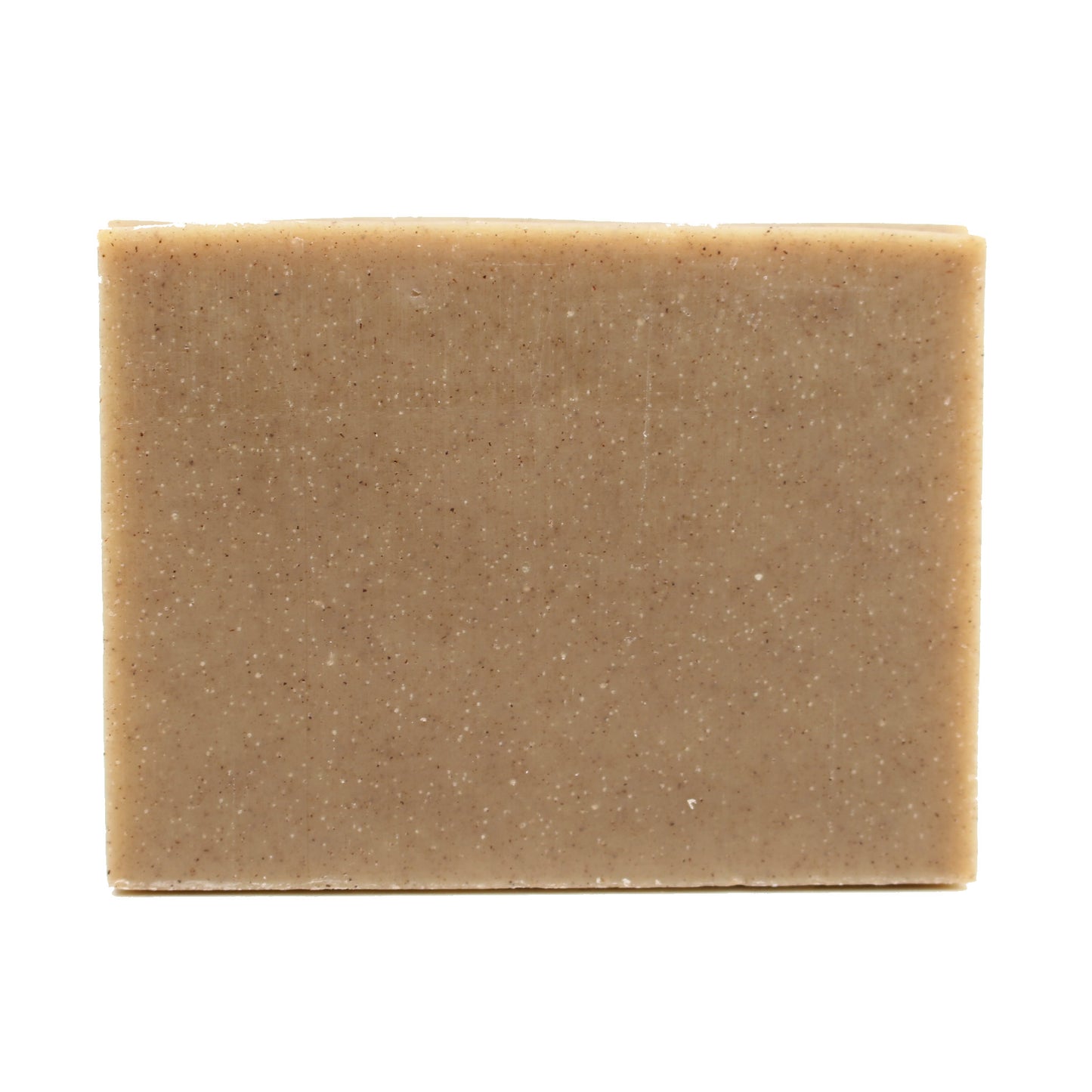 Aum Patchouli essential oil organic bar soap from Ground Soap unwrapped closeup.