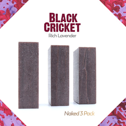 Three Black Cricket lavender essential oil organic bar soap from ground Soap.