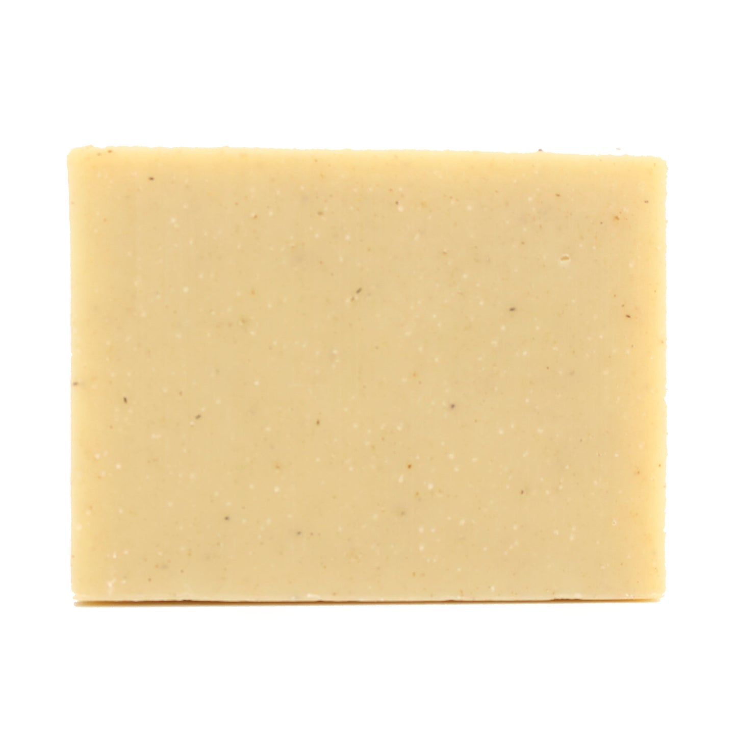 A naked bar of Face Mate Teatree essential oil and rhassoul clay organic bar soap from ground Soap.  